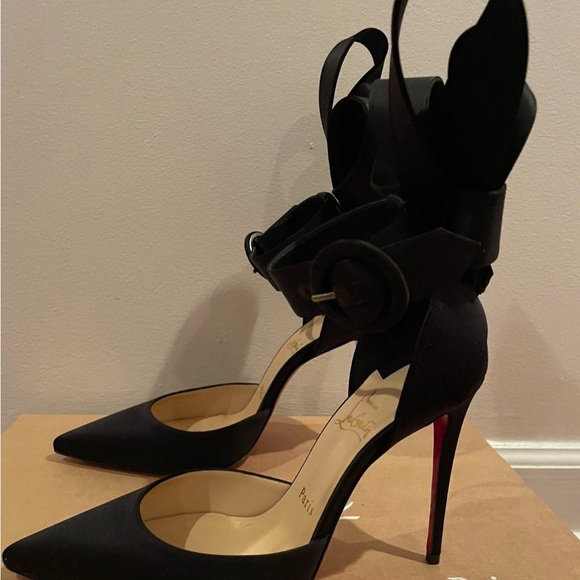 Christian Louboutin Black Heels with Red Soles - Picture 1 of 7